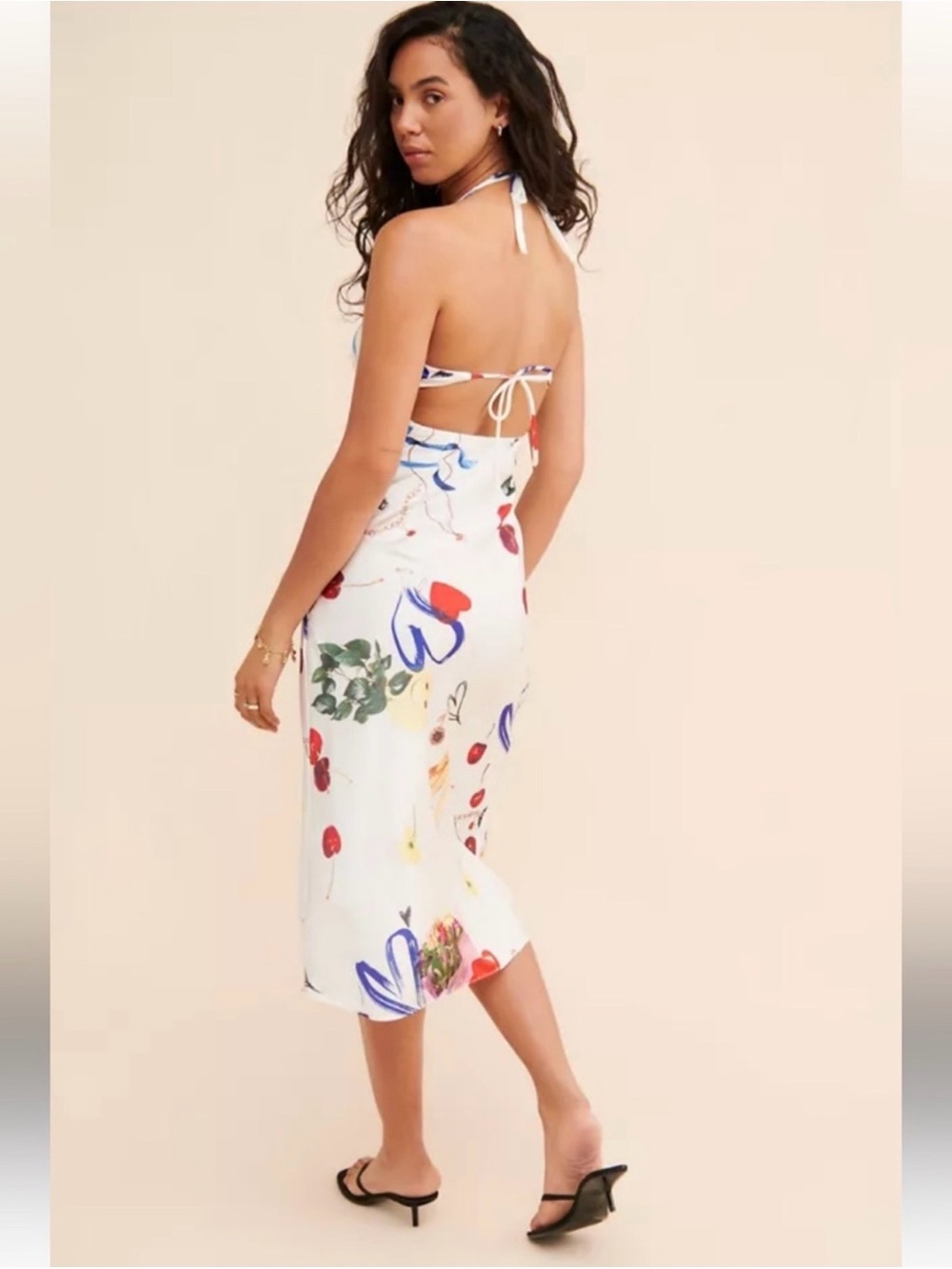 ⚡️Urban Outfitters Everleigh Halter Midi Dress in Botanical Motif - Picture 2 of 6